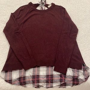 LOFT Layered Sweater with Bow Back